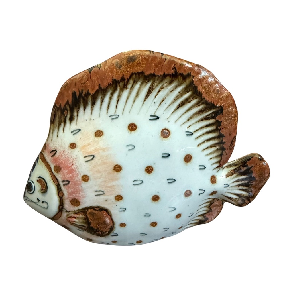 Vintage Tonala Mexico Artist Signed Pottery Ceramic Fish Figurine Nautical Decor
